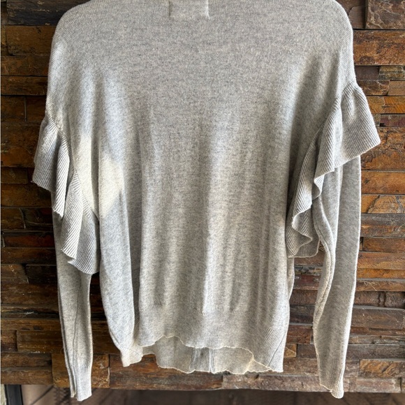 Line & Dot Heather Gray Ruffle Cardigan - Picture 6 of 6